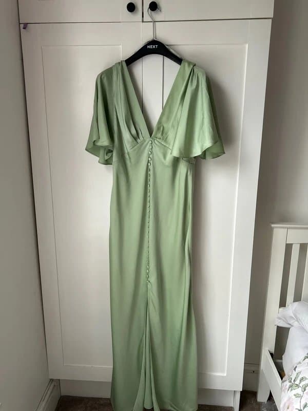 ASOS Design Green satin dress