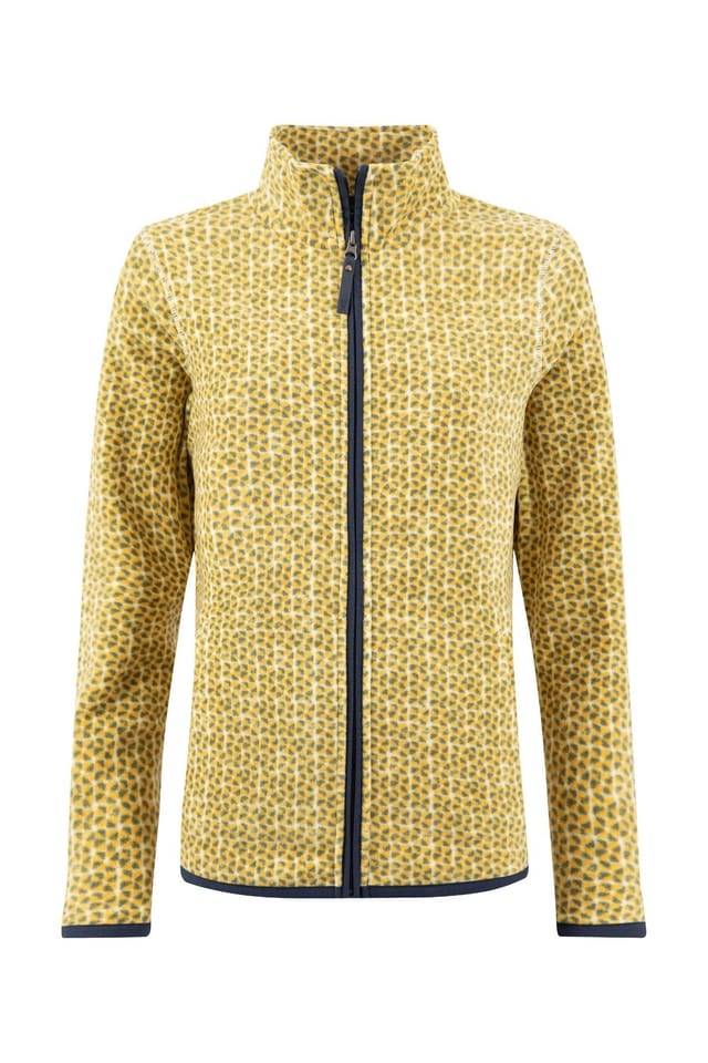 Weird Fish Weird Fish Women's Roch Full Zip Printed Microfleece in Cream - 2