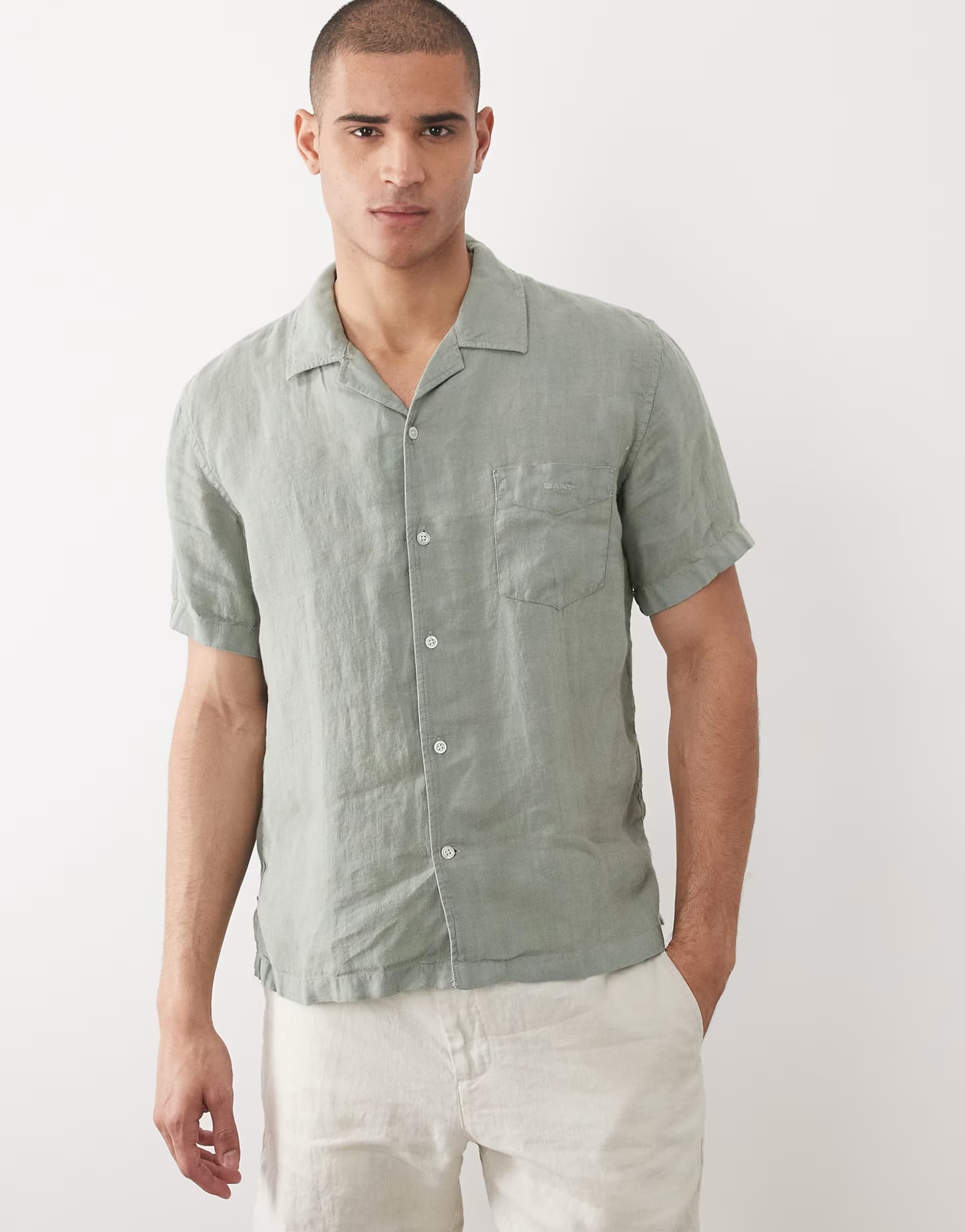 ASOS GANT Mid Grey Linen Shirt by ASOS
