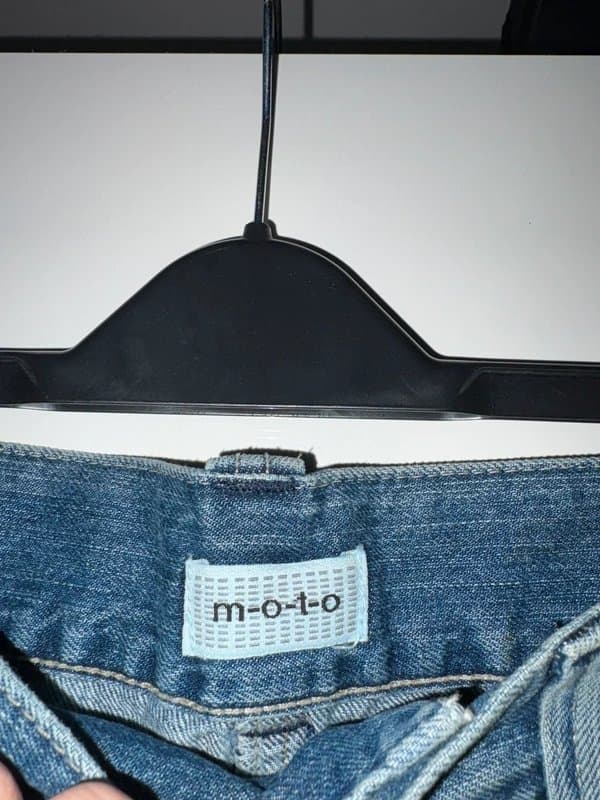 Topshop Moto Low rise ultra mini blue denim skirt vintage topshop