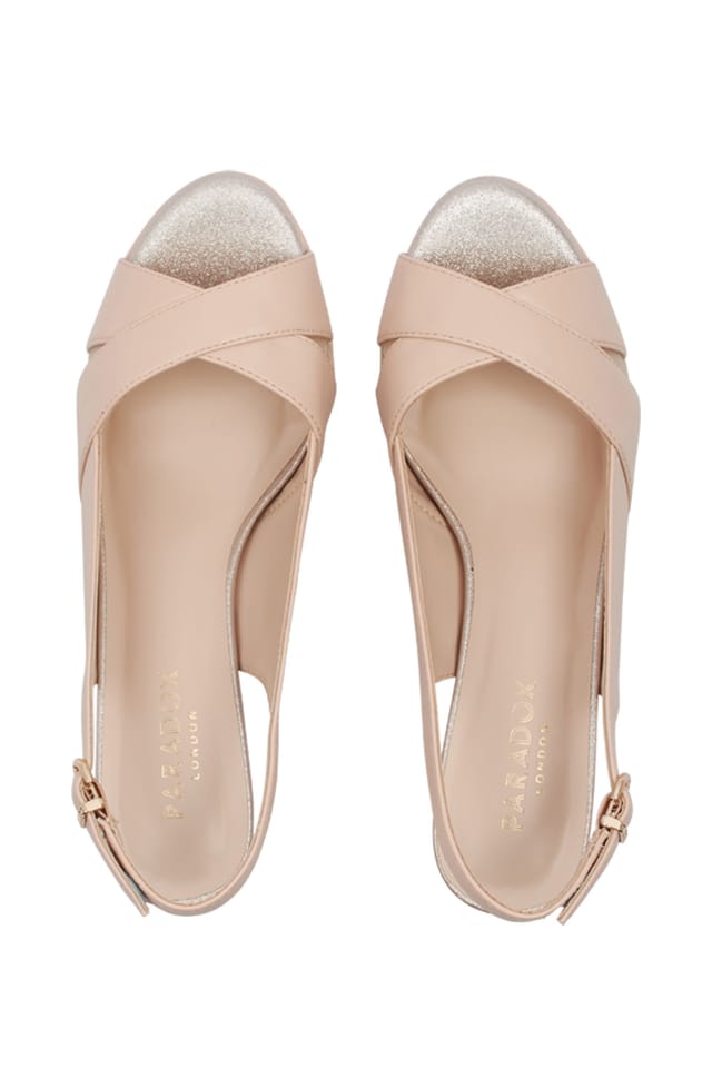 Paradox London Paradox London Women's Faux Leather 'Luisa' Sling Back Platform Sandal in Nude - 3