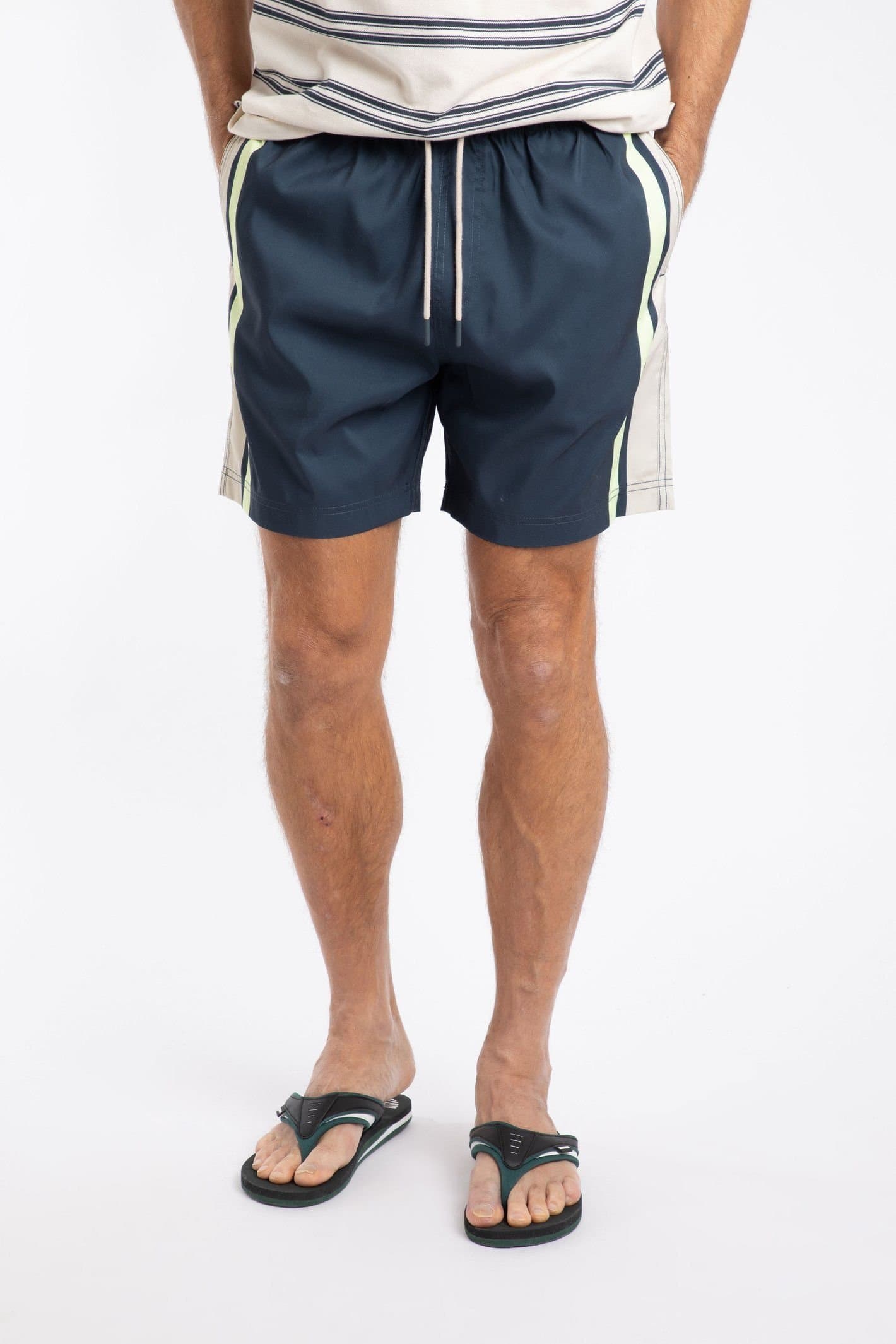 Weird Fish Weird Fish Men's Narwhal Swim Shorts in Navy