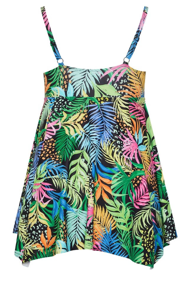 Yours Yours Women's Tropical Print Hanky Hemline Swimdress - 3