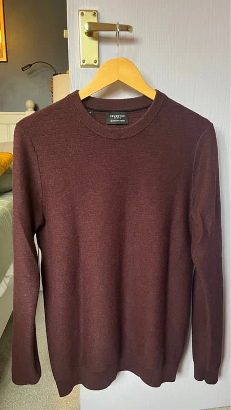 Selected Homme Mens - Selected Homme Knit Jumper - Burgandy - Small