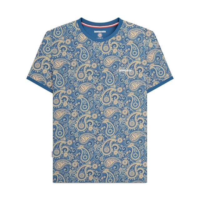 Lambretta Lambretta Men's SS25 Paisley T-Shirt in Mid Blue - 2