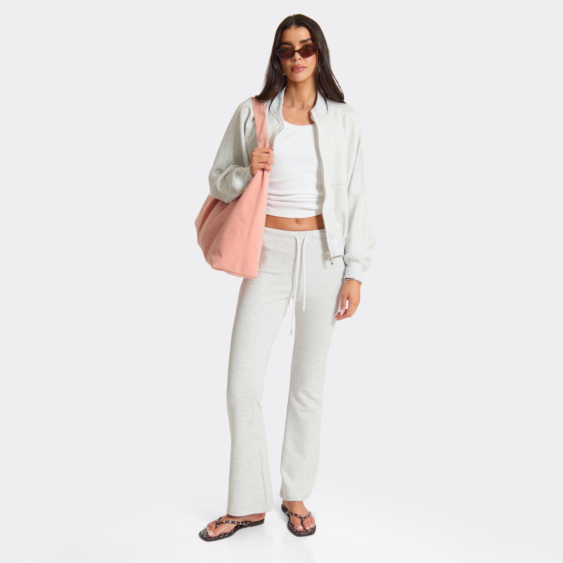 EGO EGO Light Grey Marl Drawstring Waist Joggers