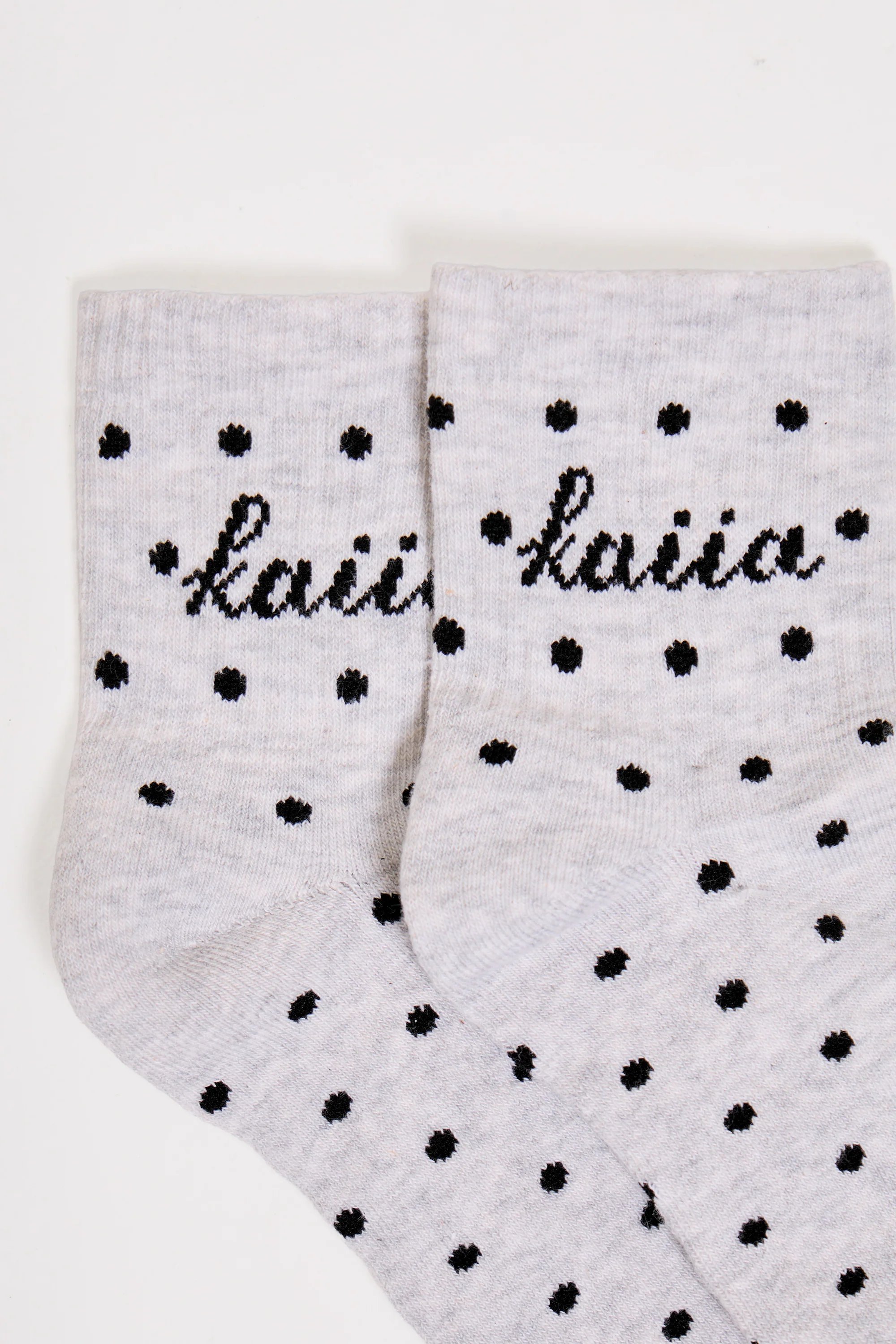 Kaiia Pack of Three Kaiia Slogan Polka Dot Socks - 2