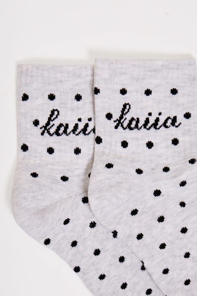 Kaiia Pack of Three Kaiia Slogan Polka Dot Socks - 2