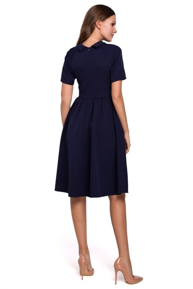 Love Lace Love Lace Women's Fitted Top Ruffled Sleeve Rolled Collar Dress Style 138696 in Blue - 2