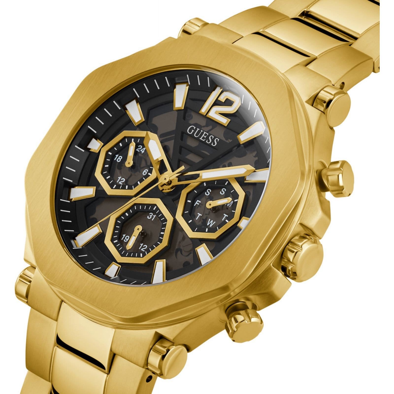 Guess Guess Men's GW0539G2 Edge 46mm Quartz Watch in Gold - 4
