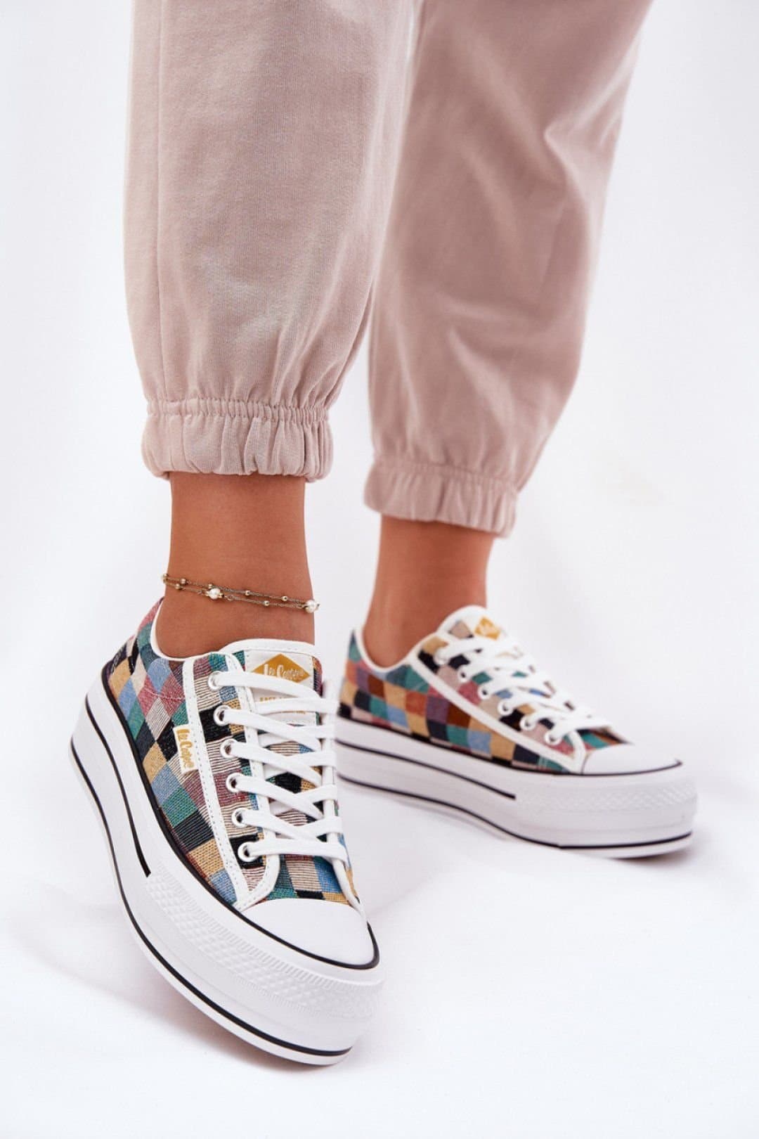 Love Lace Love Lace Women's Platform Textile Sneakers with Soft Insole for Everyday Comfort