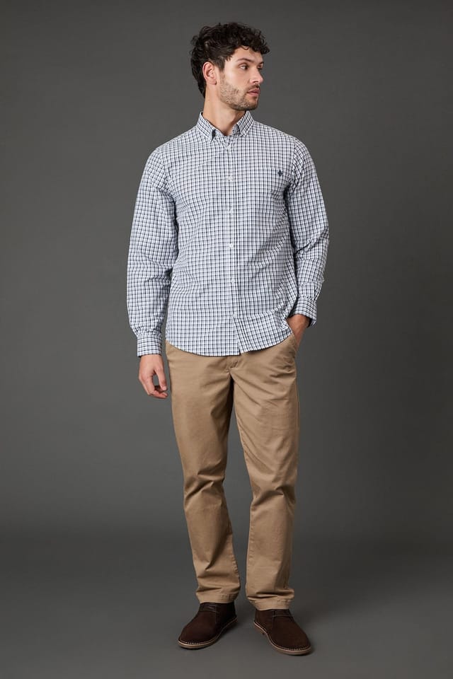 Maine Maine Men's Grey Classic Check Long Sleeve Shirt - 3