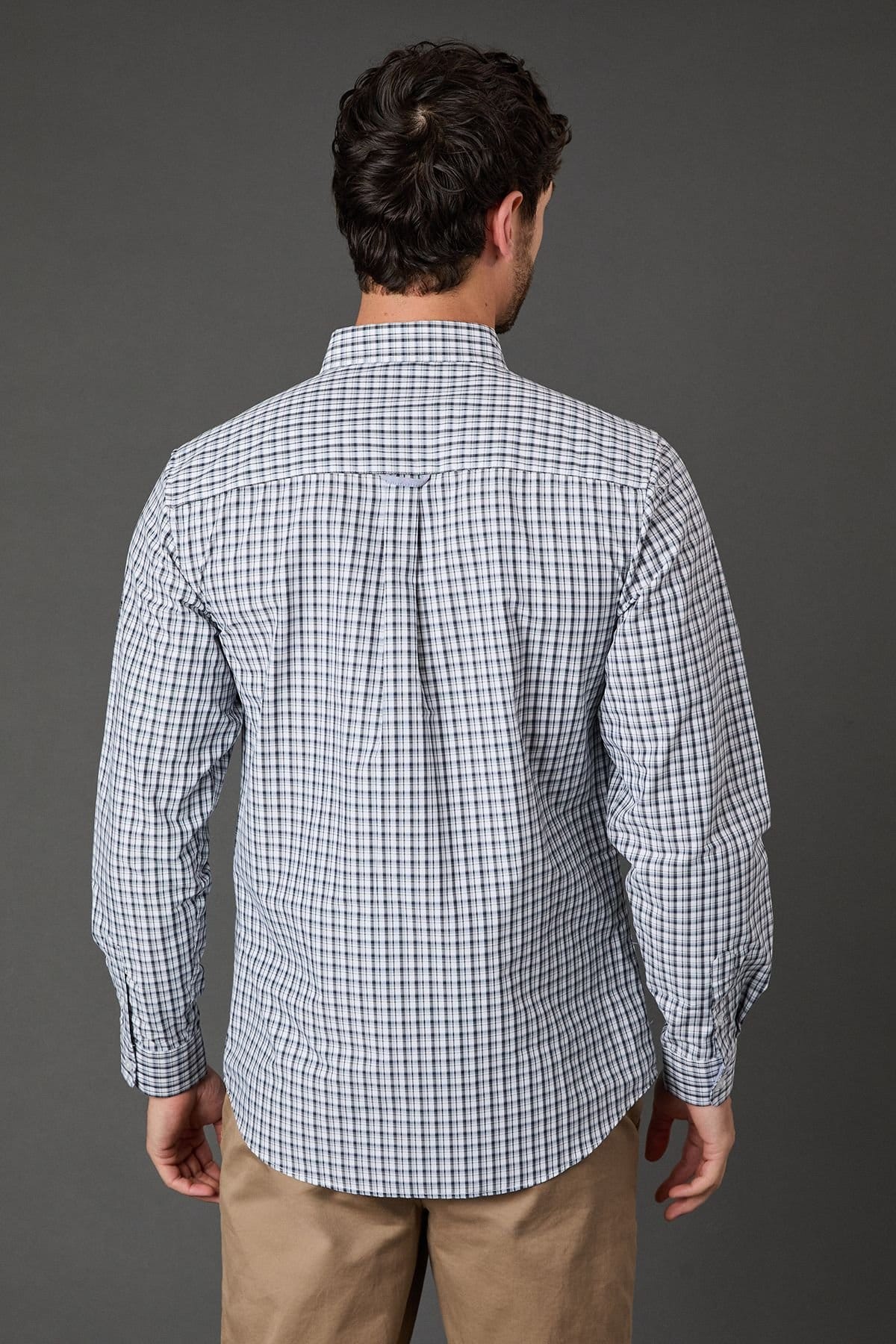 Maine Maine Men's Grey Classic Check Long Sleeve Shirt - 4