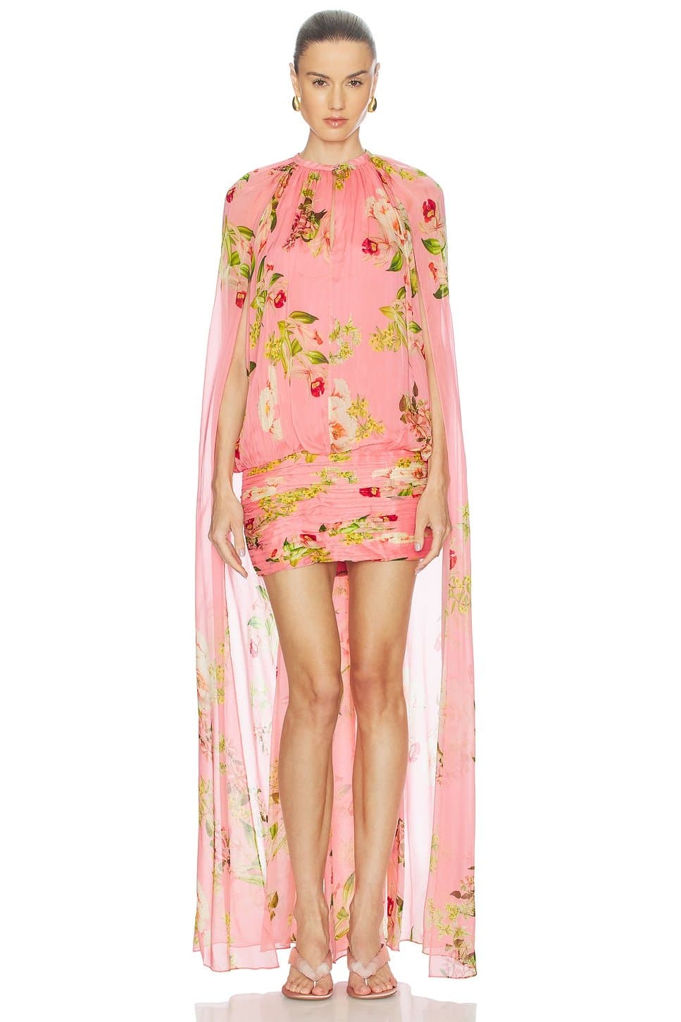 revolve Ruched Cape Mini Dress