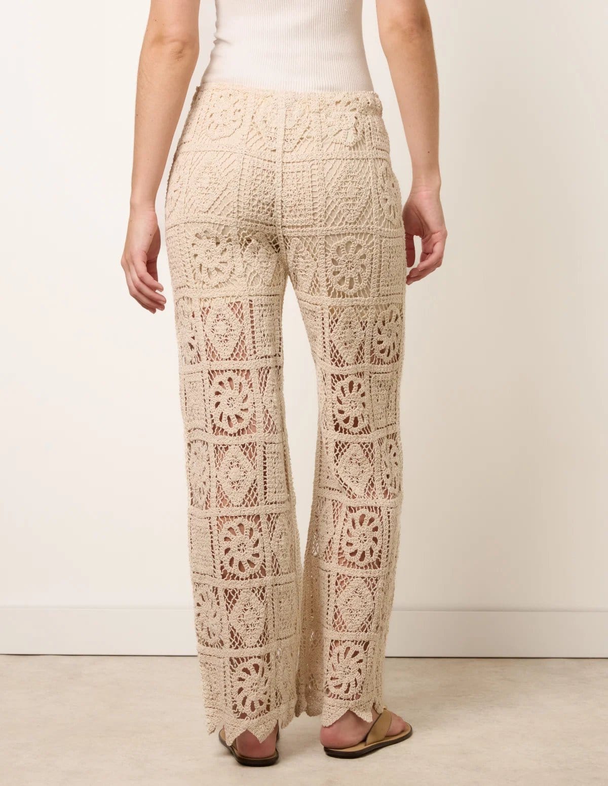 Blue Vanilla Crochet Flared Trousers - 4