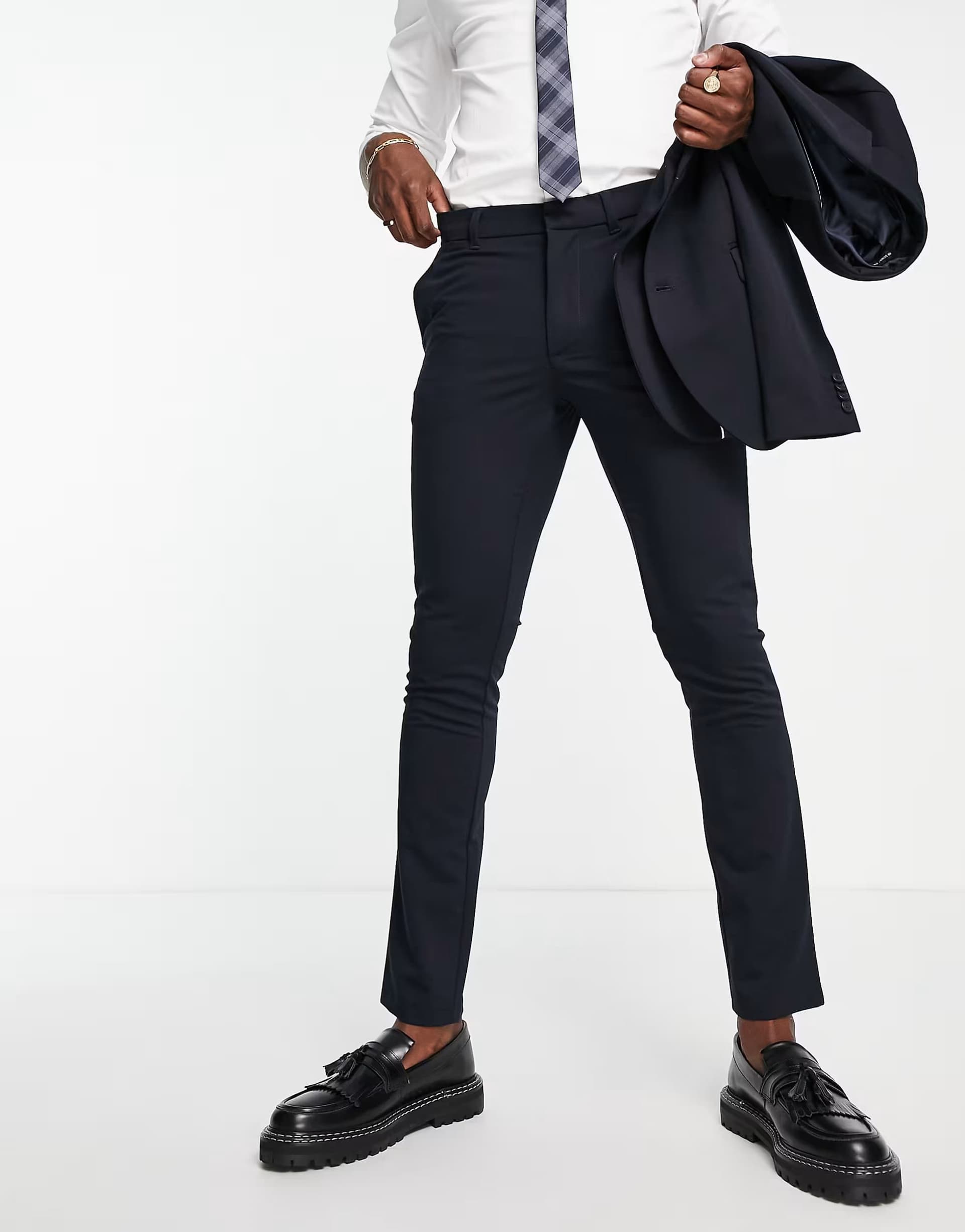 ASOS New Look super skinny suit trouser in navy