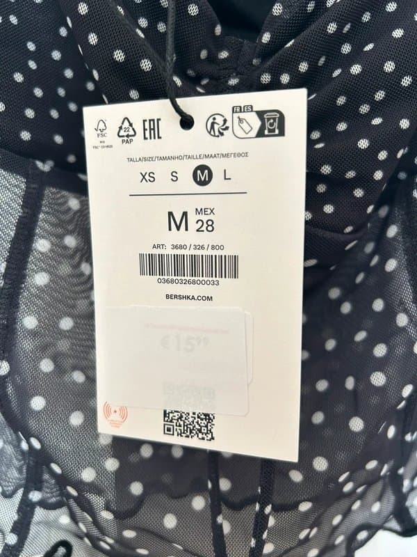 Bershka Bershka semi sheer polka dot cami in black