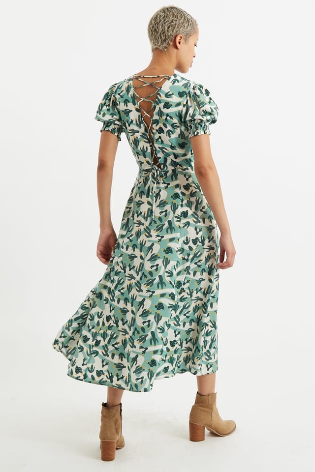 Louche Louche Women's Romola Arizona Laced Back Midi Dress - 2