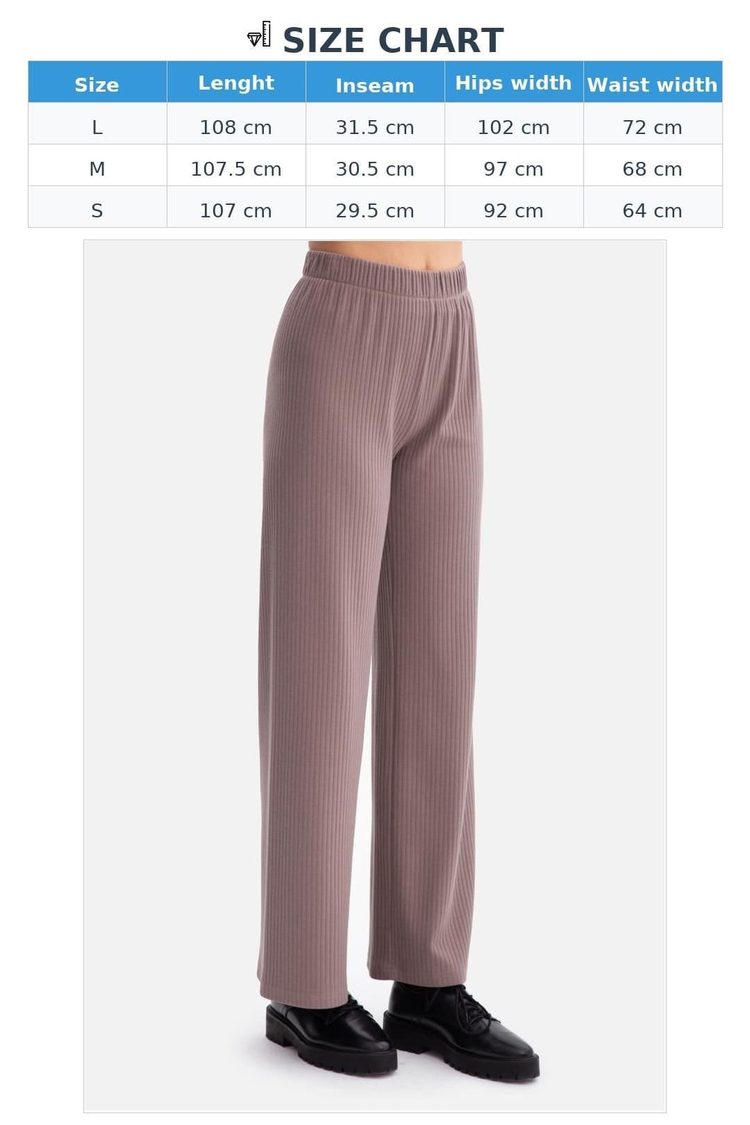 Love Lace Love Lace Women's Ribbed Loose Fit Ankle Length Trousers in Mauve - 4