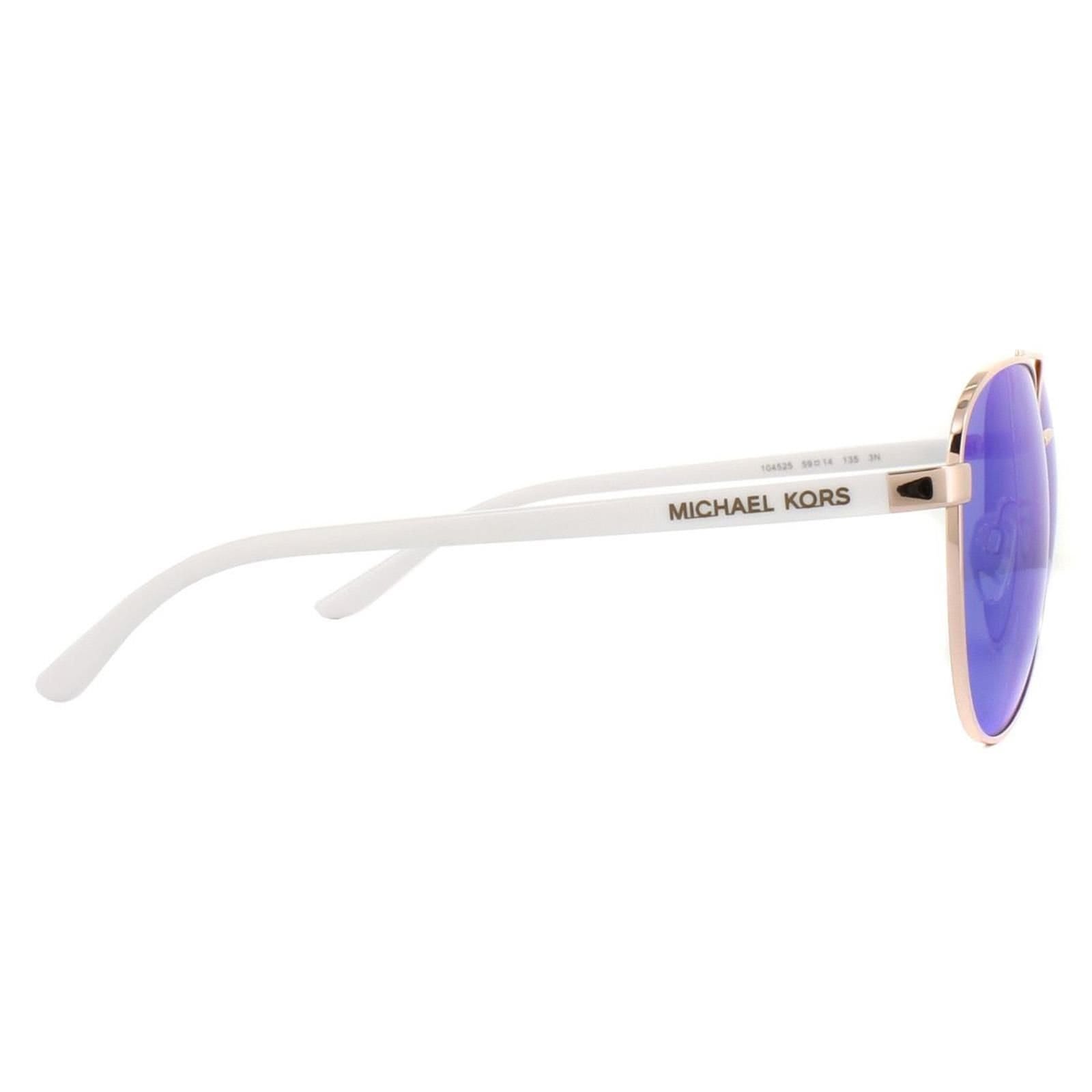 Michael Kors Michael Kors Women's Aviator Rose Gold White Blue Mirror Sunglasses - 4