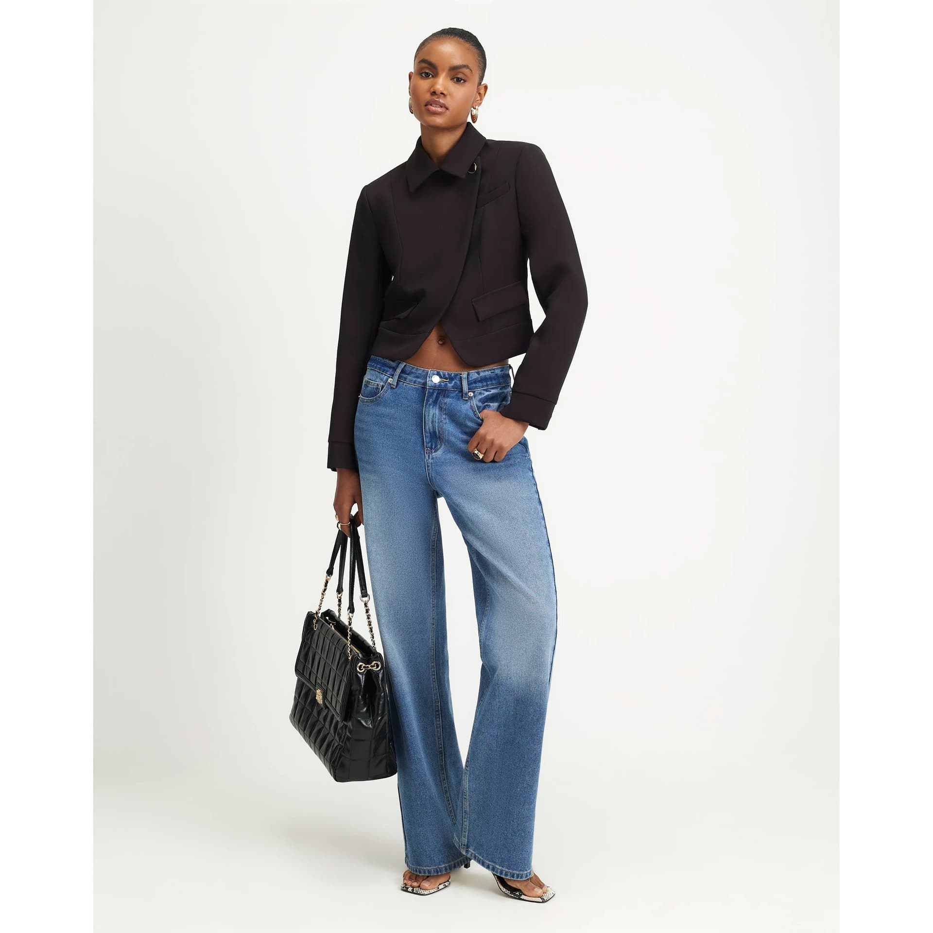 River Island River Island Womens Brown Tailored Asymmetric Placket Jacket
