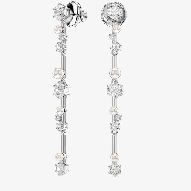 Swarovski Swarovski Women's Constella Pearl Drop Earrings 5705614 in Silver - 2