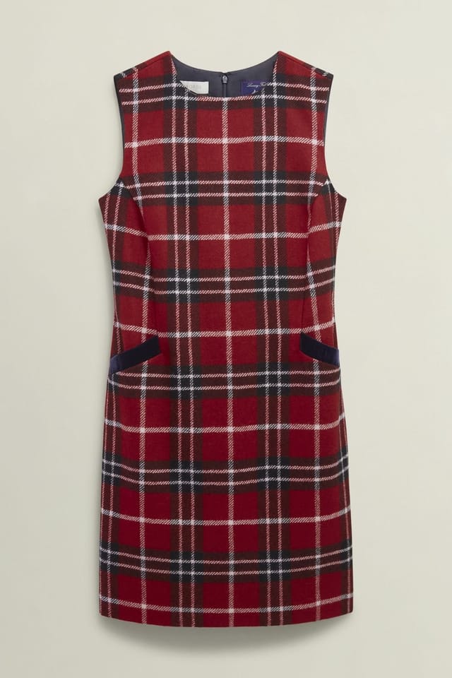 Hobbs London Hobbs London Women's Amaris Tartan Shift Dress in Dark Red - 2
