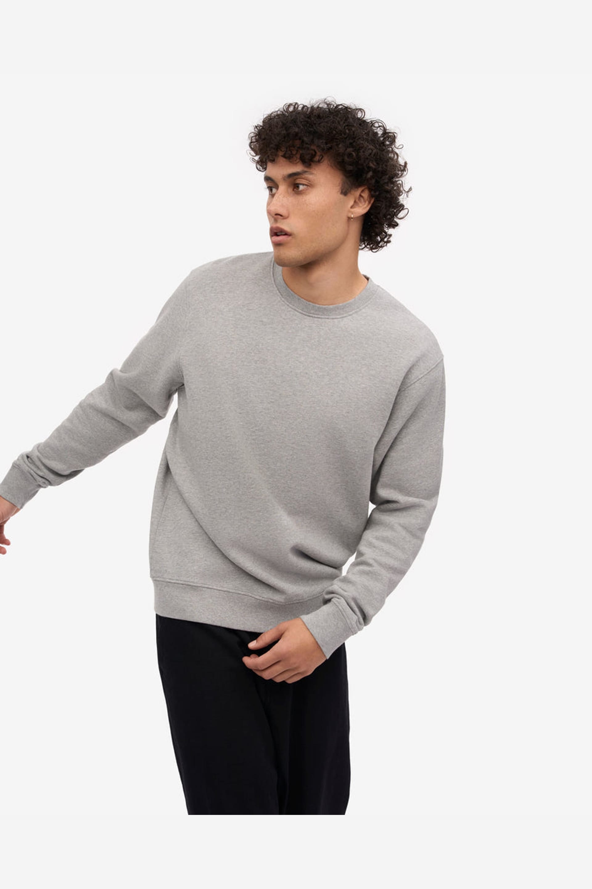 Colourful Standard Colourful Standard Men's Classic Style Long Sleeve Crew Neck Sweatshirt in Grey - 4