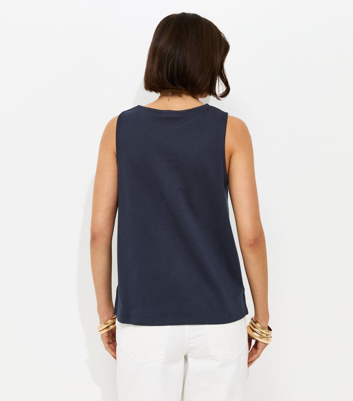 New Look Women's Premium Navy Jersey Tank Top New Look - 4
