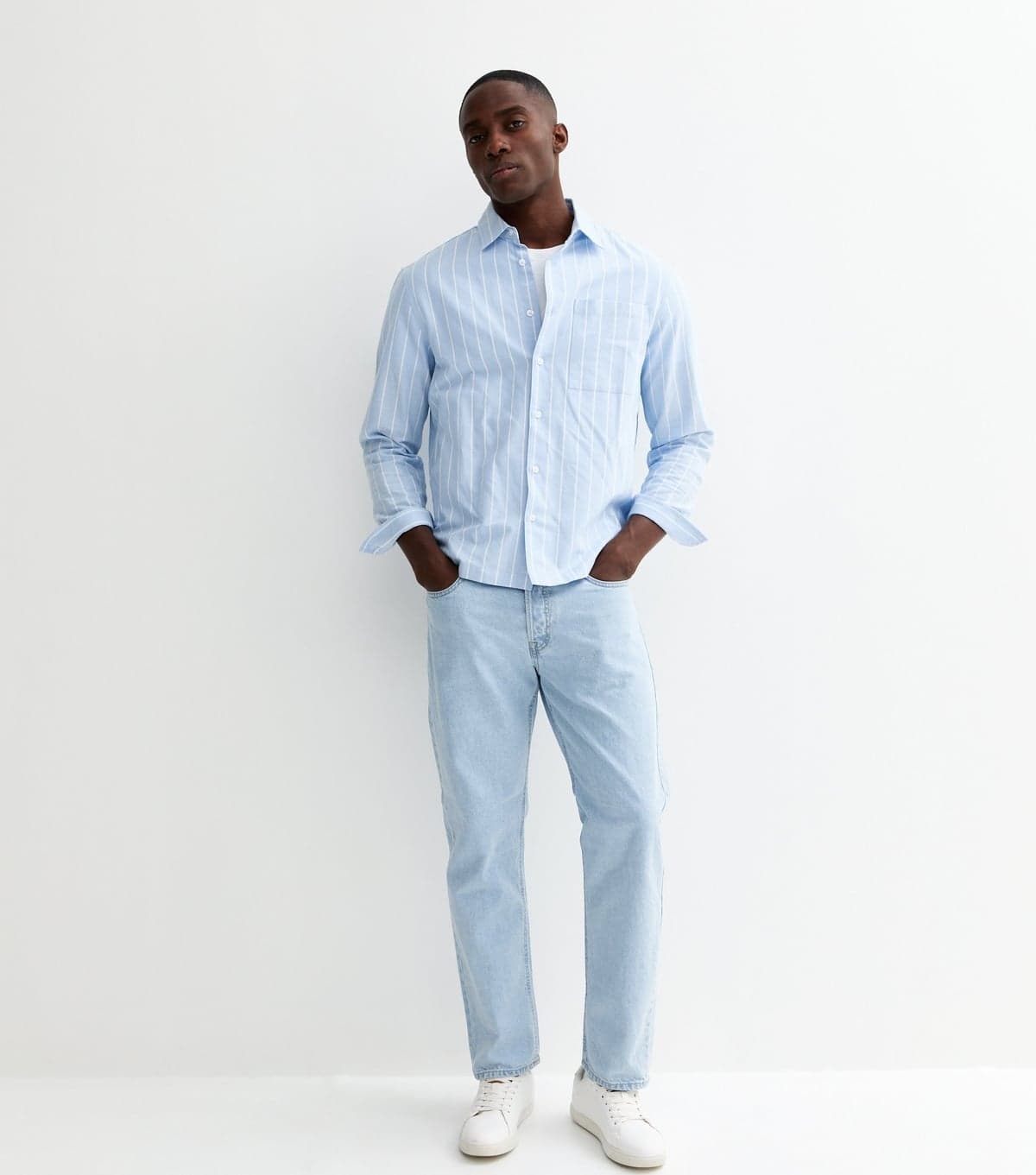 jack & jones Men's Light Blue Straight Leg Jeans Jack & Jones New Look