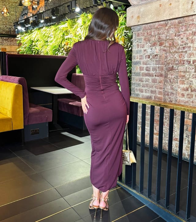 AX Paris Women's Dark Purple Draped Midi Dress AX Paris New Look - 3