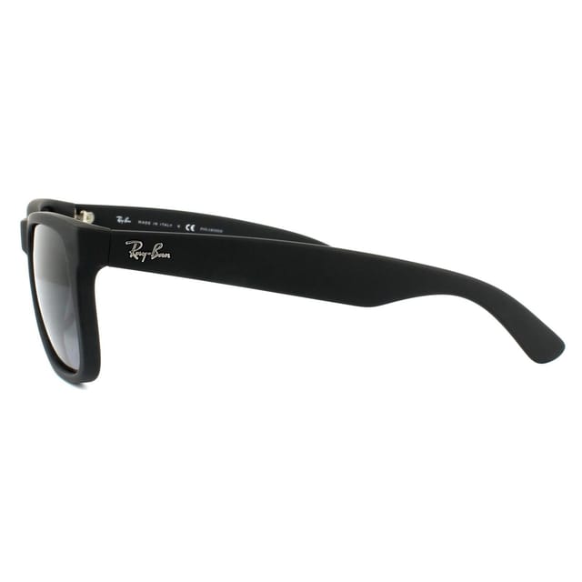Ray-Ban Ray-Ban Men's Rectangle Black Rubber Grey Gradient Polarized Justin 4165 Sunglasses - 3