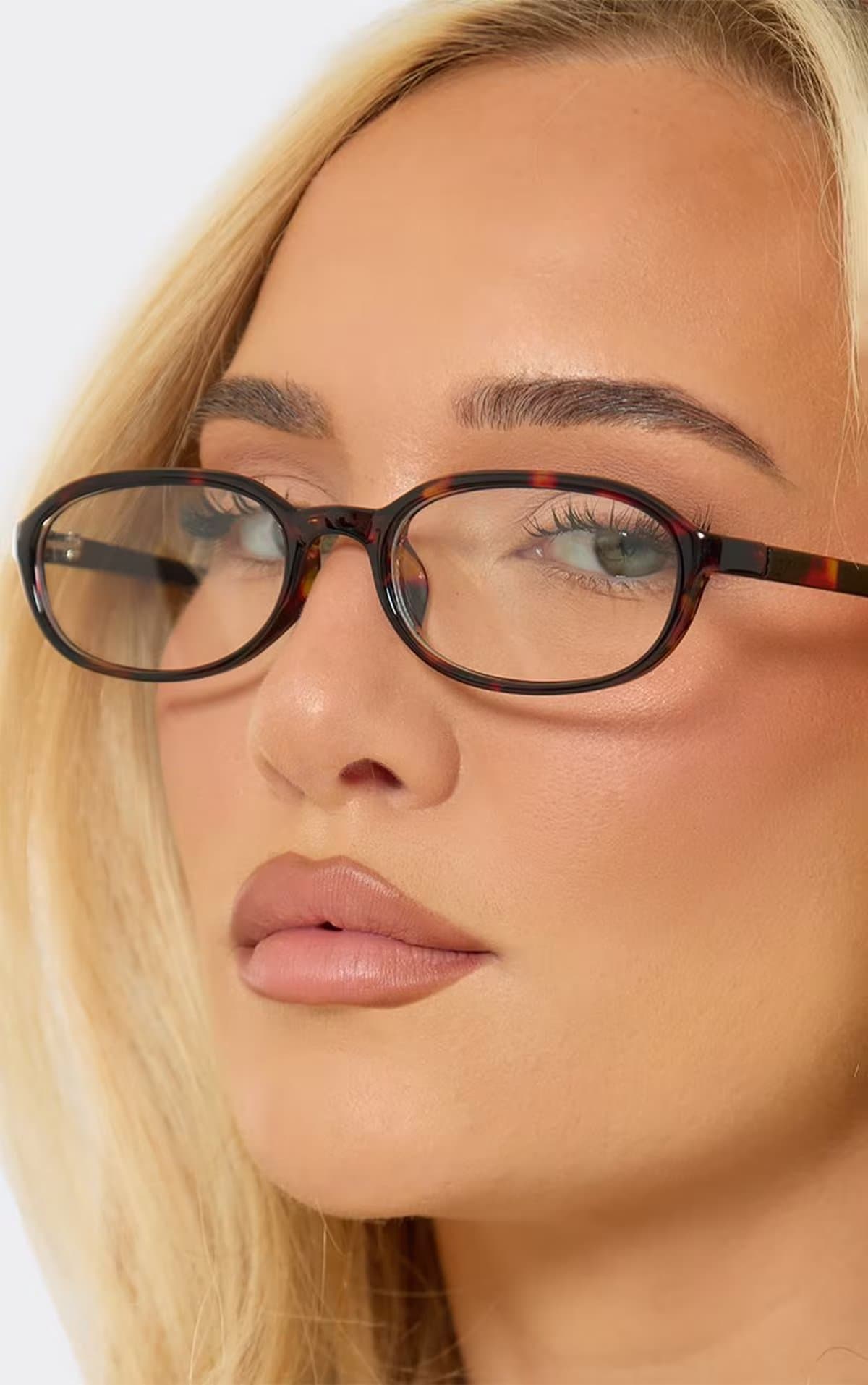 EGO Oval Shape Clear Lense Glasses In Leopard Print, Women's Size UK 0