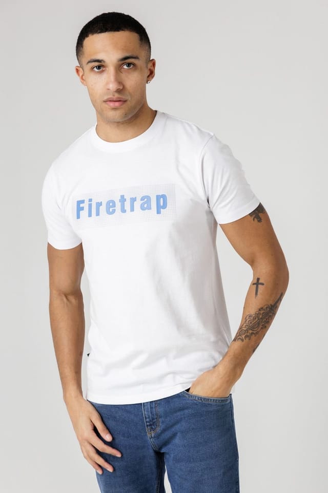 Firetrap Firetrap Men's 3 Pack Regular Fit Cotton Graphic Crew Neck T-Shirts - 2