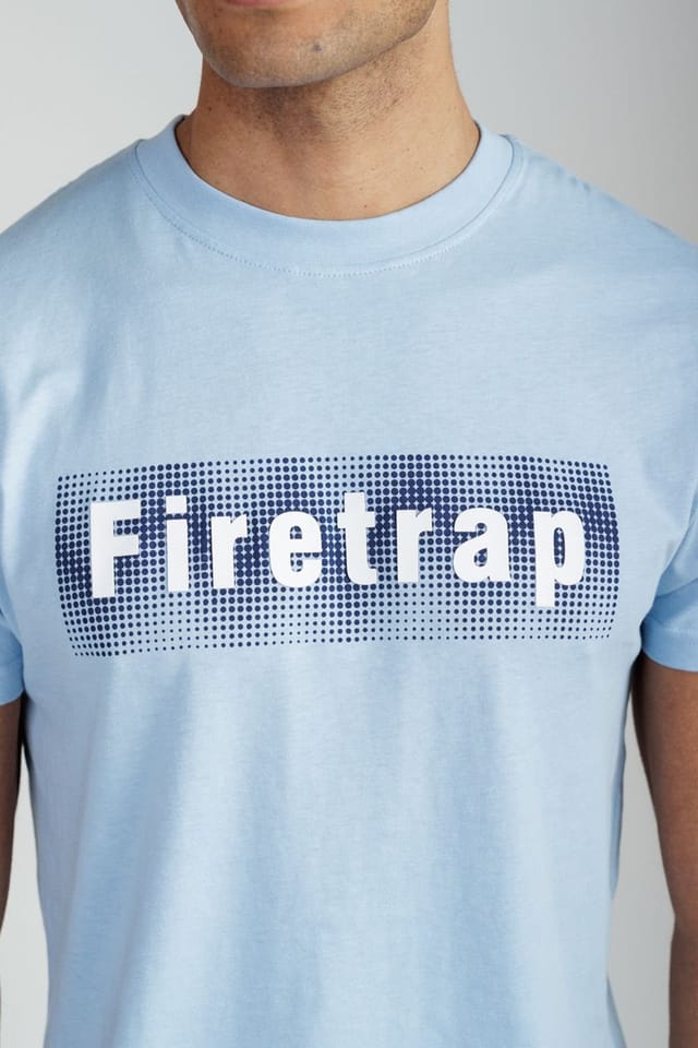 Firetrap Firetrap Men's 3 Pack Regular Fit Cotton Graphic Crew Neck T-Shirts - 3