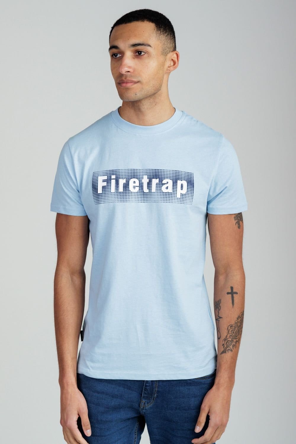 Firetrap Firetrap Men's 3 Pack Regular Fit Cotton Graphic Crew Neck T-Shirts - 4
