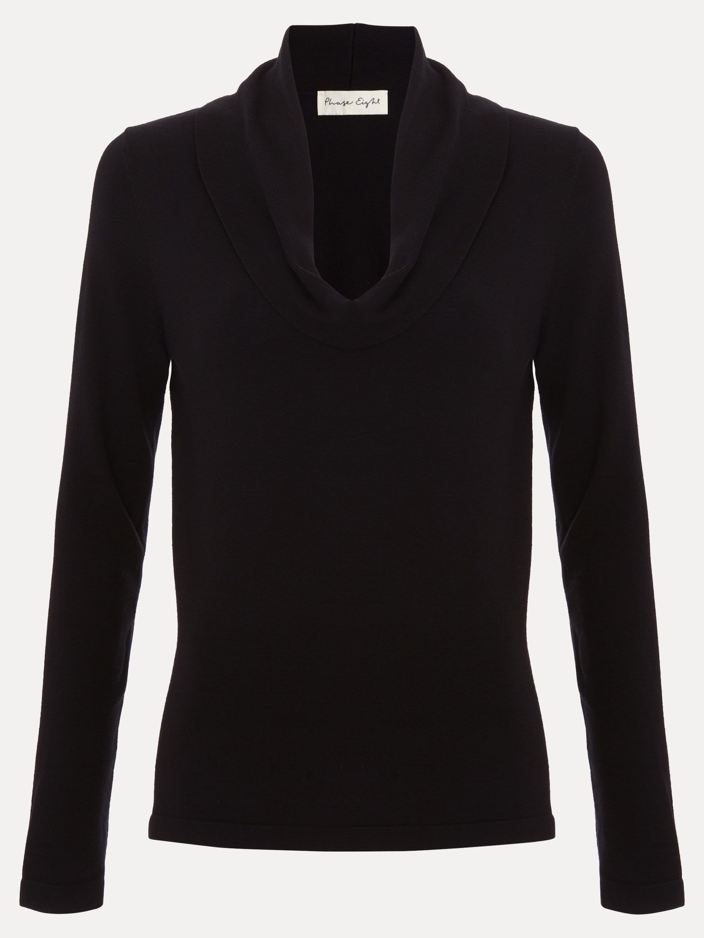 Phase Eight Phase Eight Women's Lottie Cowl Neck Jumper in True Black - 2