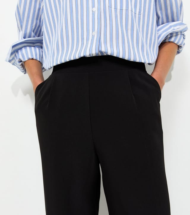 New Look Women's Black Pull On Wide Leg Trousers New Look - 2