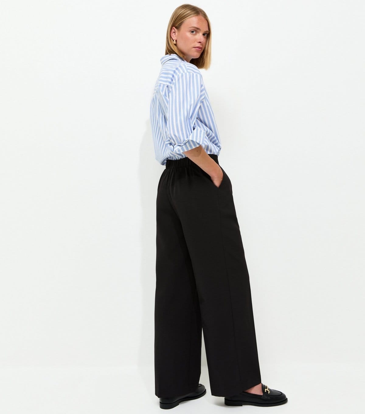 New Look Women's Black Pull On Wide Leg Trousers New Look - 4