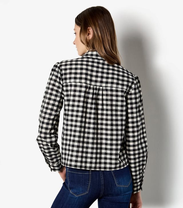 Apricot Women's Black Gingham Embroidered Shirt Apricot New Look - 3