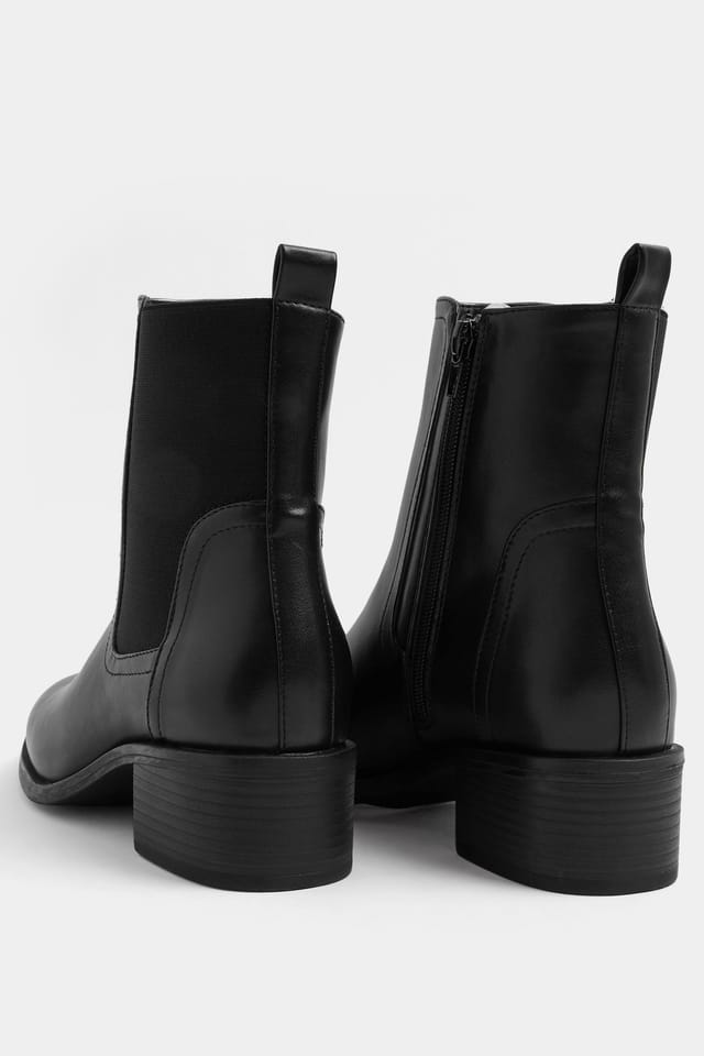 Yours Yours Women's Heeled Chelsea Boots In Wide E Fit in Black - 3
