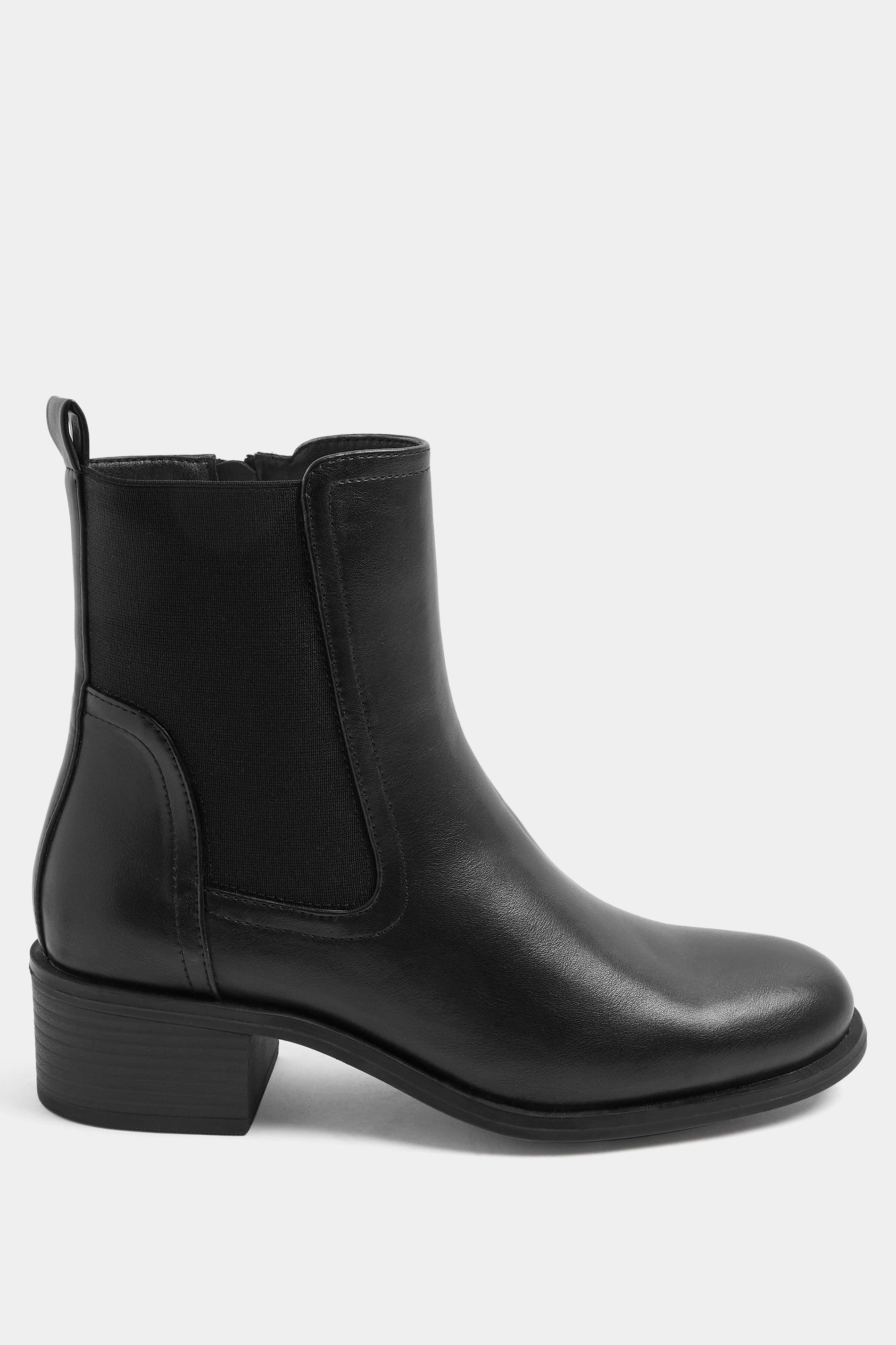 Yours Yours Women's Heeled Chelsea Boots In Wide E Fit in Black - 4