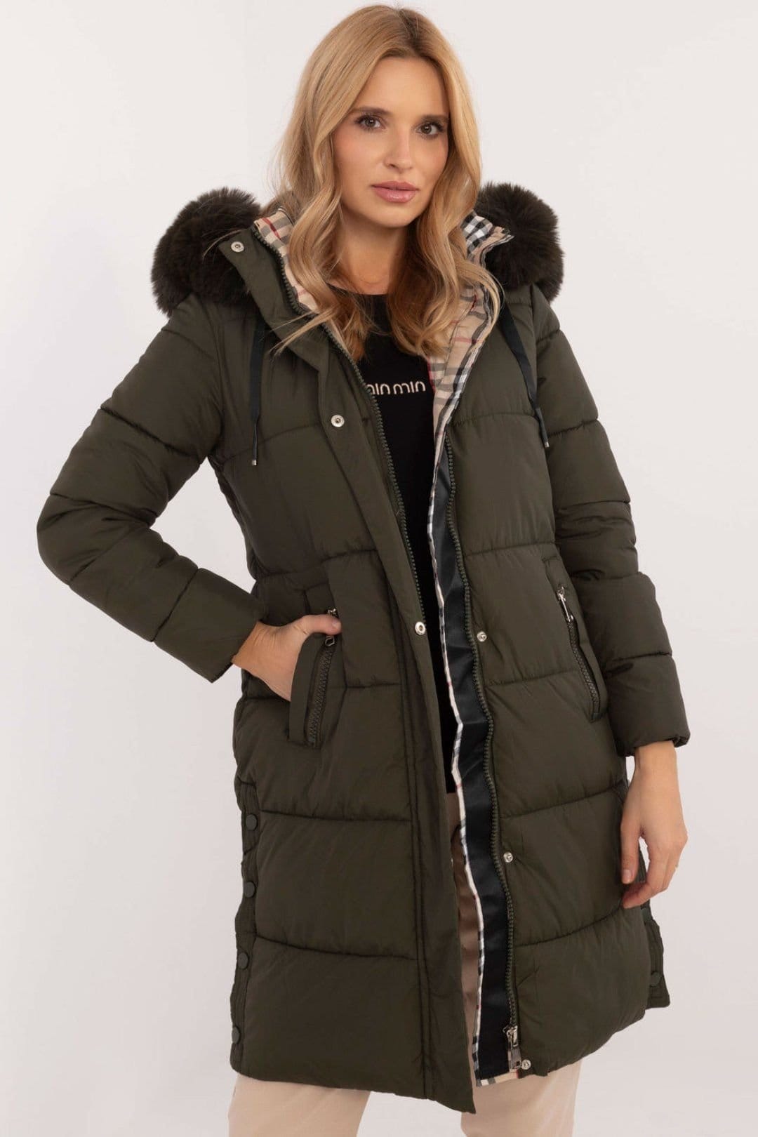 Love Lace Green Quilted Jacket With Detachable Hood