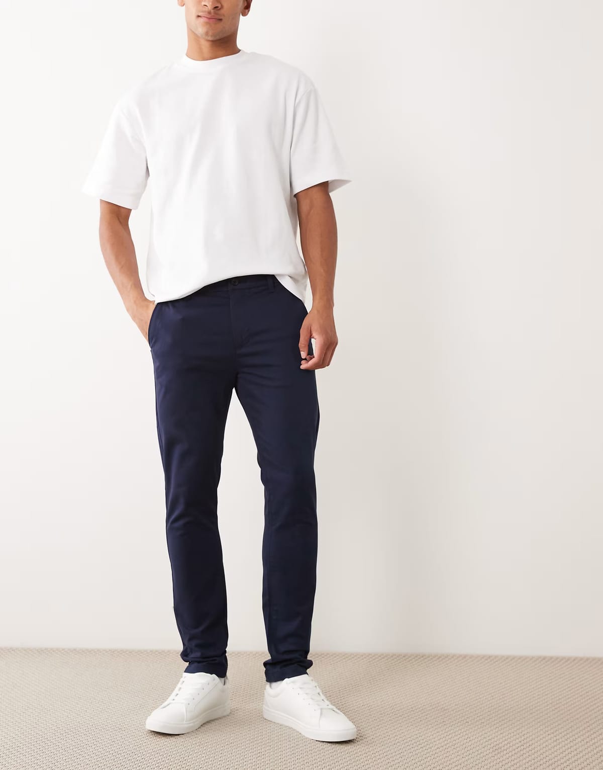 ASOS ASOS DESIGN skinny fit chinos in navy - 1