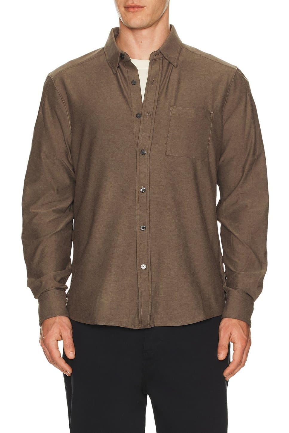 revolve Revolve Rhone Work From Home Shirt in Mushroom Brown