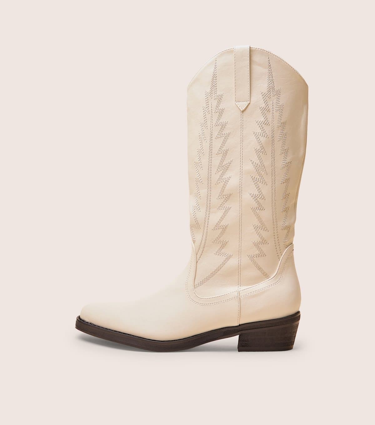 Public Desire Public Desire White Faux Leather Western Cowboy Boots