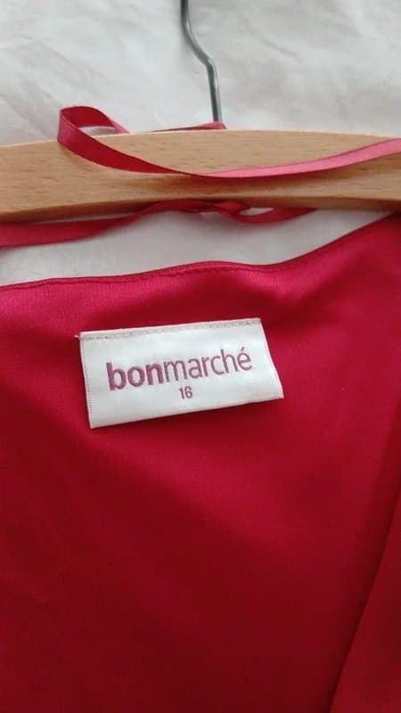 Bonmarché Red chiffon fully lined dress - Size 16