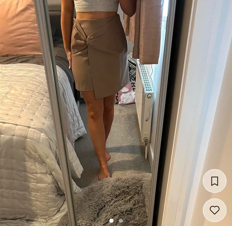 Primark Beige Leather Mini Skirt