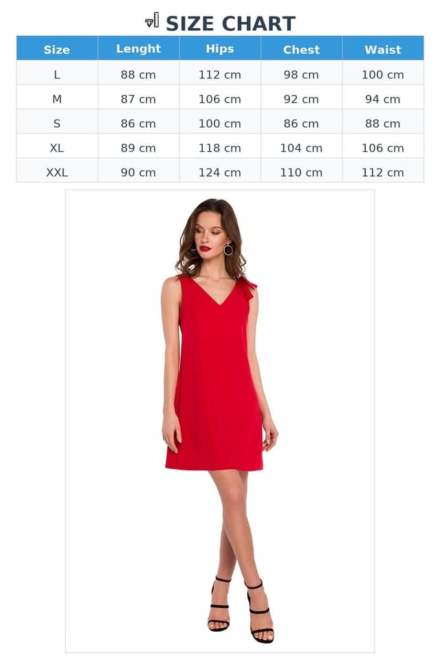 Love Lace Love Lace Women's Versatile Trapeze Day Dress with Shoulder Bow in Red - 3