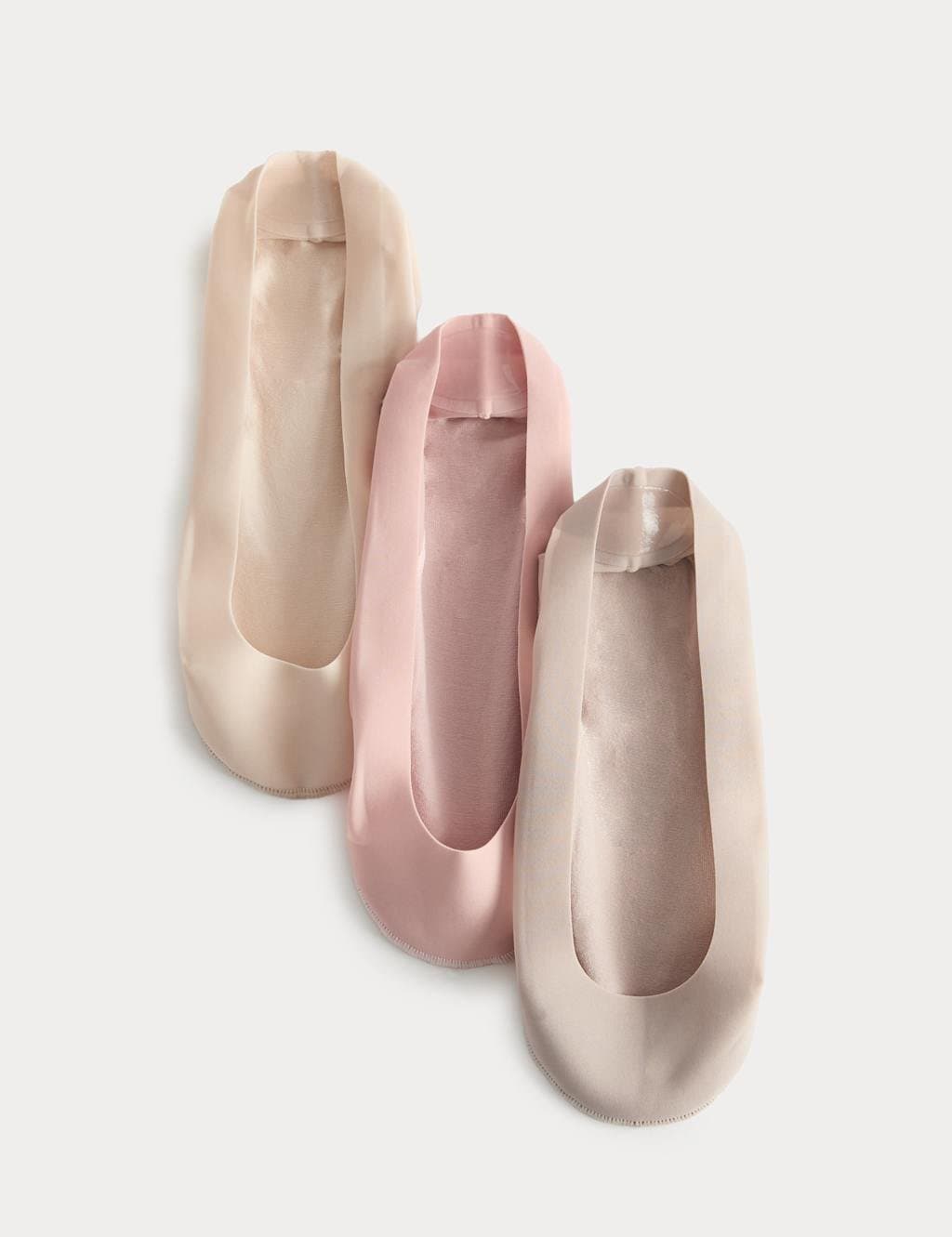 Marks & Spencer M&S 3 Pack Cotton Blend Footsies Ivory Mix